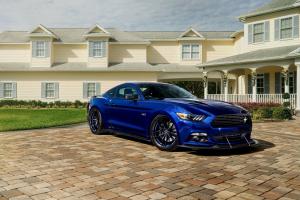 Ford Mustang GT Deep Impact Blue on Vorsteiner Wheels (V-FF 105) 2016 года